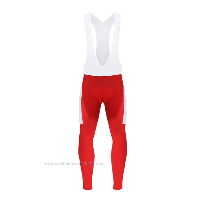 2021 Maillot Cyclisme Direct Energie Blanc Rouge Jaune Bleu Manches Longues et Cuissard